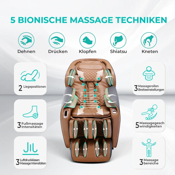 Nahaufnahme der Massagemechanik und S+L-Schiene des Model P